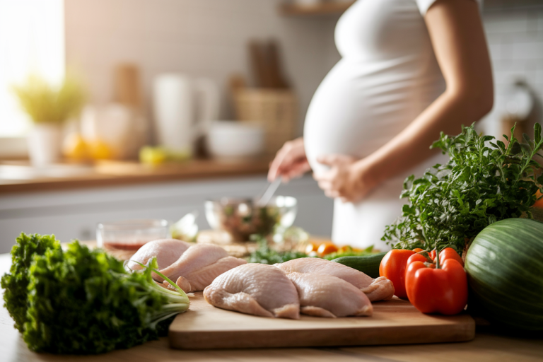femme-enceinte-cuisine-ingredients-frais