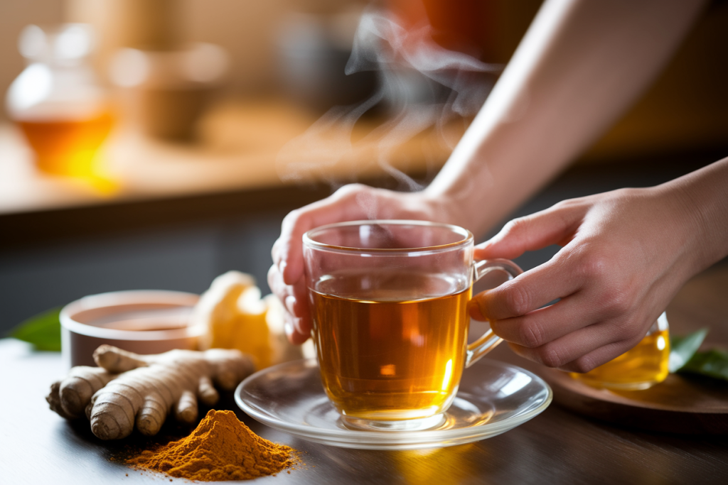 mains-tasse-the-gingembre-miel