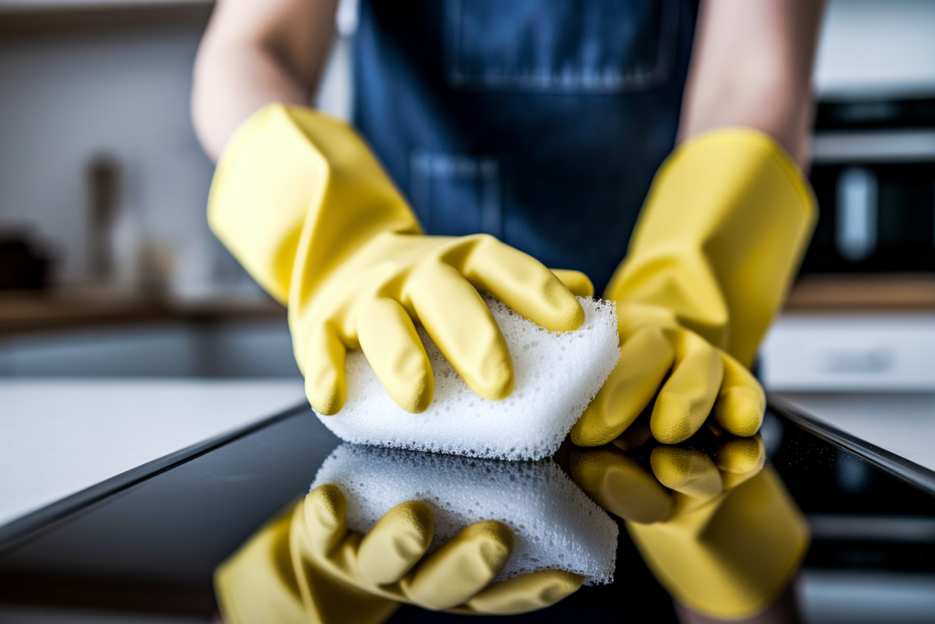personne-gants-eponge-blanche-cuisine