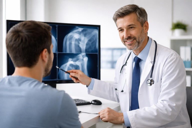 medecin-explication-ecran-patient-cabinet