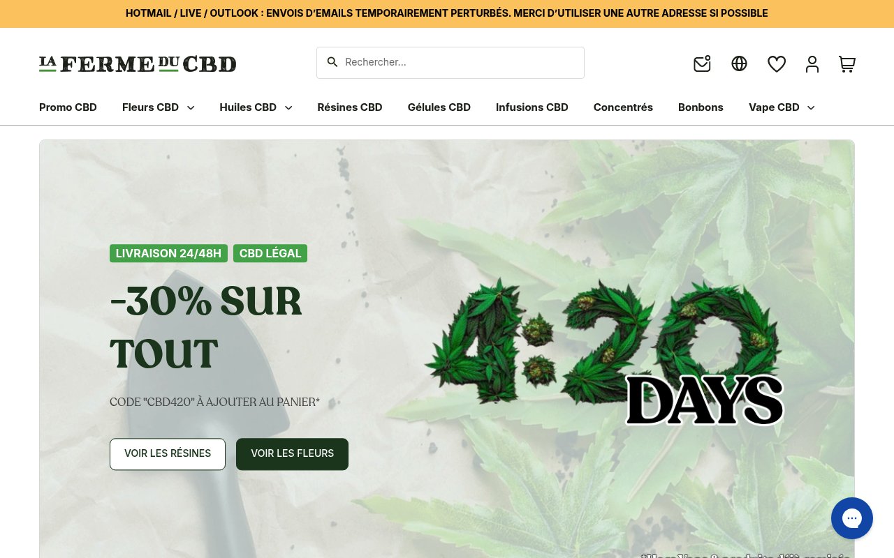 Apercu du site La Ferme du CBD