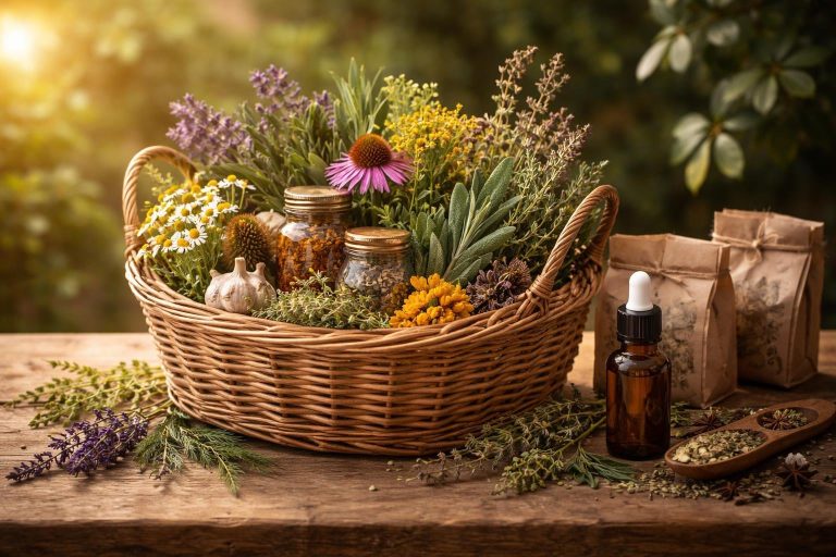 panier-osier-remedes-herbes-huile